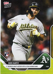 2025 Topps Now Nick Kurtz #464 Gold Foil /50 Athletics Rookie RC Baseball Card (ONLINE ORDER ONLY)