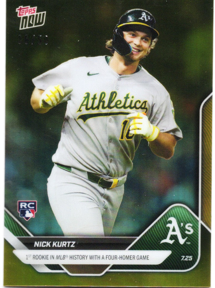 2025 Topps Now Nick Kurtz #464 Gold Refractor /50 Athletics Rookie RC Baseball Card (ONLINE ORDER ONLY)