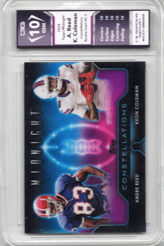 Graded 2024 Topps Midnight Andre Reed/Keon Coleman #C3 Consellations Football Card C3G 10 Gem Mint (ONLINE ORDER ONLY)