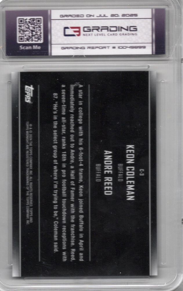 Graded 2024 Topps Midnight Andre Reed/Keon Coleman #C3 Consellations Football Card C3G 10 Gem Mint (ONLINE ORDER ONLY)