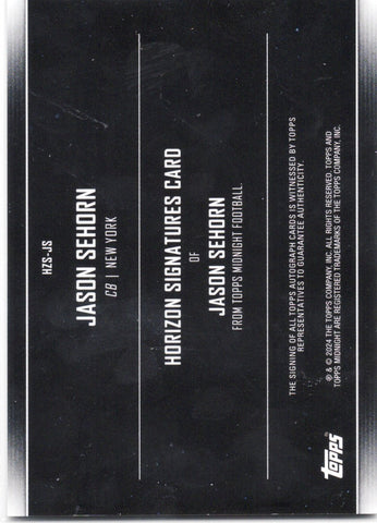 2024 Topps Midnight Jason Sehorn #HZSJS Horizon Auto Football Card (ONLINE ORDER ONLY)