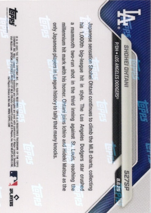 2025 Topps Now Shohei Ohtani #527SP Los Angeles Dodgers Baseball Card (ONLINE ORDER ONLY)