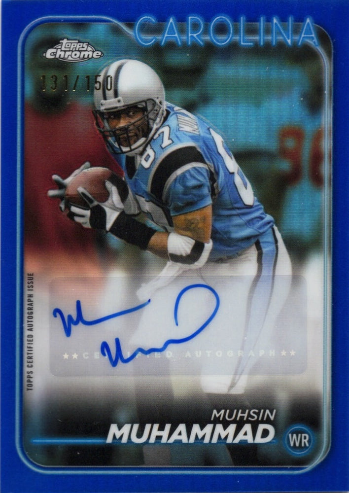 2024 Topps Chrome Mushin Muhammad #BAMMU Chrome Auto Blue /150 Carolina Panthers Football Card (ONLINE ORDER ONLY)