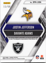 2023 Panini Phoenix Justin Jefferson/Davante Adams #DPAJJDA Dual Patch Auto /50 Football Card (ONLINE ORDER ONLY)