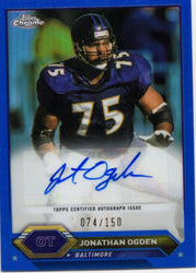 2024 Topps Chrome Composite Jonathan Ogden #TCAJO Blue Auto /150 Baltimore Ravens Football Card (ONLINE ORDER ONLY)