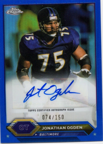 2024 Topps Chrome Composite Jonathan Ogden #TCAJO Blue Auto /150 Baltimore Ravens Football Card (ONLINE ORDER ONLY)