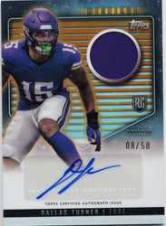 2024 Topps Midnight Dallas Turner #RJADT Rookie Jersey Autograph /50 Minnesota Vikings Rookie RC Football Card (ONLINE ORDER ONLY)