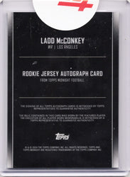 2024 Topps Midnight Ladd McConkey #RJALMC Rookie Jersey Dusk Auto /75 Los Angeles Chargers Rookie RC Football Card (ONLINE ORDER ONLY)