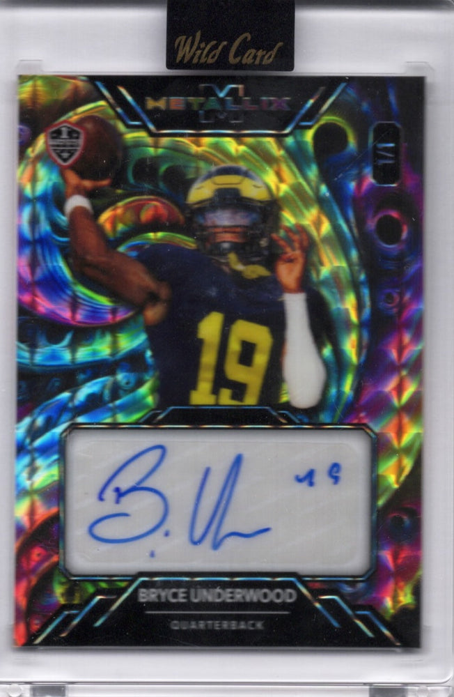 2025 Wild Card Metallix Bryce Underwood #WMFABU Rainbow Autofractal Auto 1/1 Michigan Wolverines Rookie RC Football Card (ONLINE ORDER ONLY)