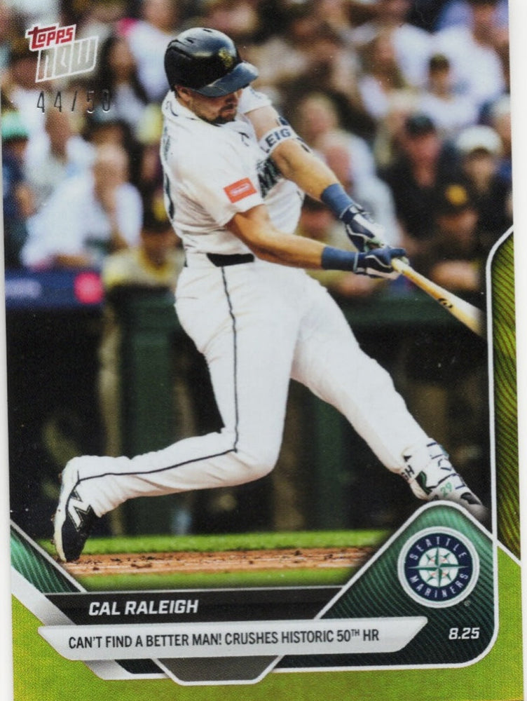 2025 Topps Now Cal Raleigh #609 Gold Foil /50 Seattle Mariners Baseball Card (ONLINE ORDER ONLY)