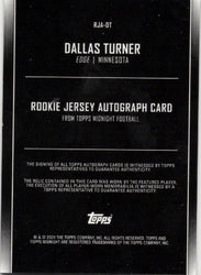 2024 Topps Midnight Dallas Turner #RJADT Rookie Jersey Autograph /50 Minnesota Vikings Rookie RC Football Card (ONLINE ORDER ONLY)