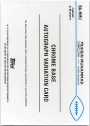 2024 Topps Chrome Mushin Muhammad #BAMMU Chrome Auto Blue /150 Carolina Panthers Football Card (ONLINE ORDER ONLY)