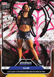 2025 Topps Now WWE AJ Lee #92 Orange Foil /25 Wrestling Card (ONLINE ORDER ONLY)