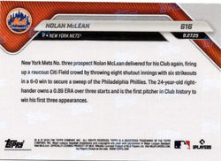 2025 Topps Now Nolan McLean #616 Orange Foil /25 New York Mets Rookie RC Baseball Card (ONLINE ORDER ONLY)