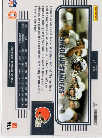 2025 Panini Luminance Shedeur Sanders #176 Blue /150 Rookie RC Football Card (ONLINE ORDER ONLY)