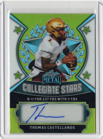 2025 Leaf Metal Thomas Castellanos #CSTC1 Collegiate Stars Auto /16 Florida State Seminoles Rookie RC Football Card (ONLINE ORDER ONLY)