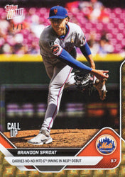 2025 Topps Now Brandon Sproat #672 Superfractor 1/1 New York Mets Rookie RC Baseball Card (ONLINE ORDER ONLY)