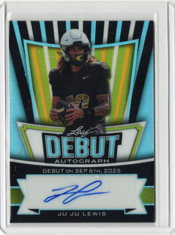 2025 Leaf Metal JuJu Lewis #DAJL1 Debut Auto /11 Colorado Buffaloes Rookie RC Football Card (ONLINE ORDER ONLY)