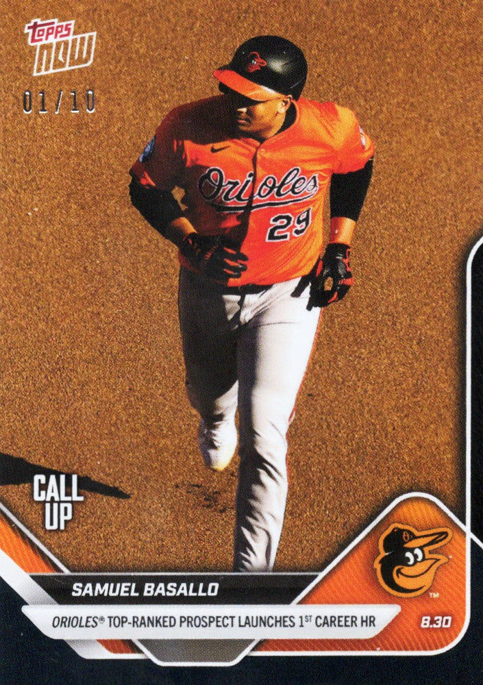 2025 Topps Now Samuel Basallo #634 Black Foil /10 Baltimore Orioles Rookie RC Baseball Card (ONLINE ORDER ONLY)