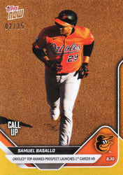 2025 Topps Now Samuel Basallo #634 Orange Foil /25 Baltimore Orioles Rookie RC Baseball Card (ONLINE ORDER ONLY)