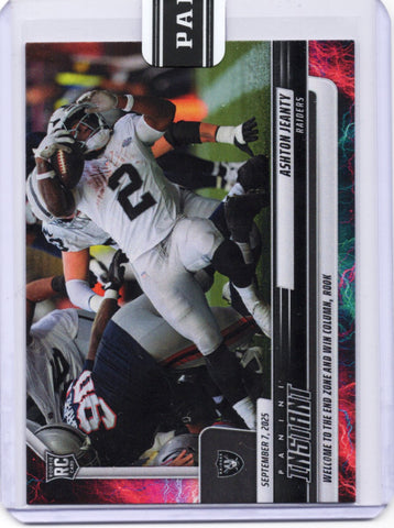 2025 Panini Instant NFL Ashton Jeanty #55 Lightning /5 Las Vegas Raiders Rookie RC Football Card (ONLINE ORDER ONLY)