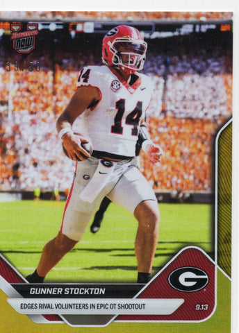 2025 Topps Bowman U Now Gunner Stockton #12 Gold Foil /50 Georgia Bulldogs Rookie RC Football Card (ONLINE ORDER ONLY)