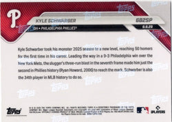 2025 Topps Now Kyle Schwarber #682SP Philadelphia Phillies Baseball Card (ONLINE ORDER ONLY)
