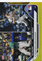 2025 Topps Now Cal Raleigh/Mickey Mantle #719 Gold Foil /50 Baseball Card (ONLINE ORDER ONLY)