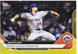 2025 Topps Now Nolan McLean #771 Gold Foil /50 New York Mets Rookie RC Baseball Card (ONLINE ORDER ONLY)