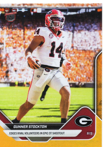 2025 Topps Bowman U Now Gunner Stockton #12 Orange Foil /25 Georgia Bulldogs Rookie RC Football Card (ONLINE ORDER ONLY)