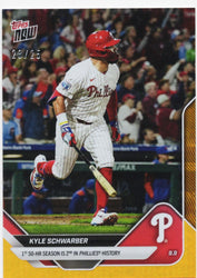 2025 Topps Now Kyle Schwarber #682 Orange Foil /25 Philadelphia Phillies Baseball Card (ONLINE ORDER ONLY)