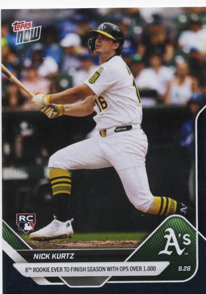 2025 Topps Now Nick Kurtz #787 Black Foil /10 Athletics Rookie RC Baseball Card (ONLINE ORDER ONLY)
