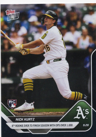 2025 Topps Now Nick Kurtz #787 Black Foil /10 Athletics Rookie RC Baseball Card (ONLINE ORDER ONLY)