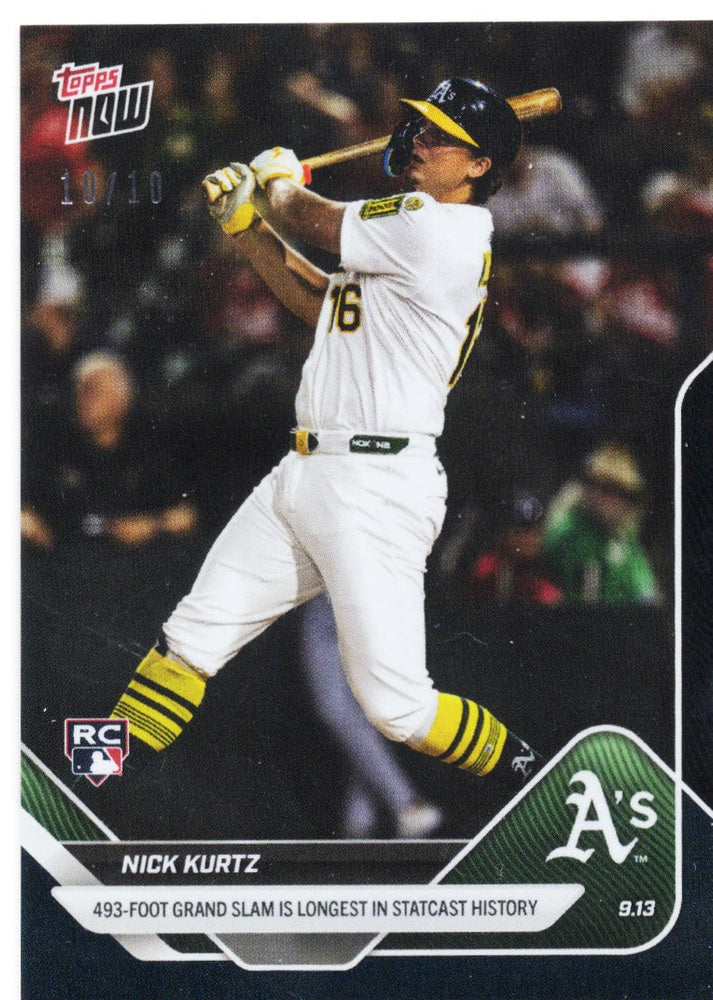 2025 Topps Now Nick Kurtz #711 Black Foil /10 Athletics Rookie RC Baseball Card (ONLINE ORDER ONLY)