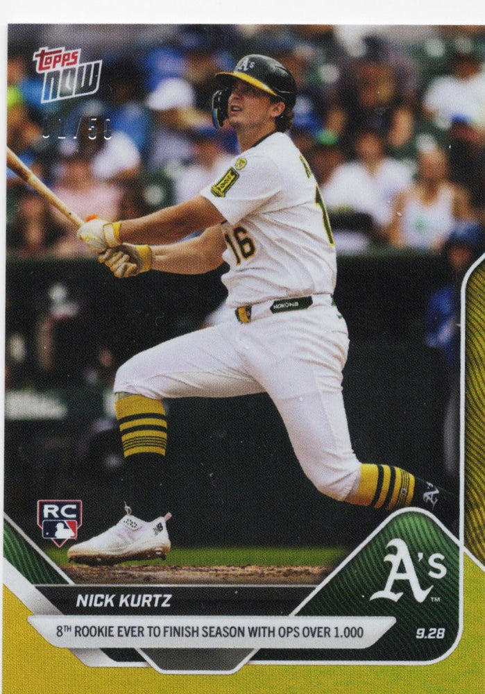 2025 Topps Now Nick Kurtz #787 Gold Foil /50 Athletics Rookie RC Baseball Card (ONLINE ORDER ONLY)