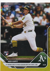 2025 Topps Now Nick Kurtz #787 Gold Foil /50 Athletics Rookie RC Baseball Card (ONLINE ORDER ONLY)