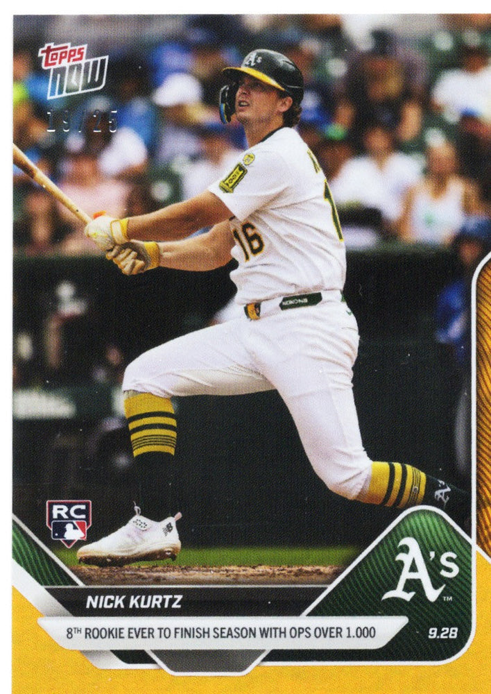 2025 Topps Now Nick Kurtz #787 Orange Foil /25 Athletics Rookie RC Baseball Card (ONLINE ORDER ONLY)