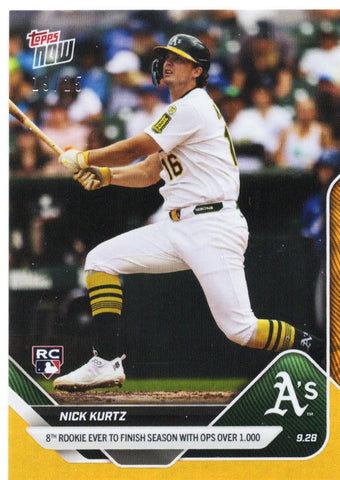 2025 Topps Now Nick Kurtz #787 Orange Foil /25 Athletics Rookie RC Baseball Card (ONLINE ORDER ONLY)