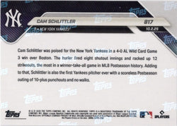 2025 Topps Now Cam Schlitter #817 Gold Foil /50 New York Yankees Rookie RC Baseball Card (ONLINE ORDER ONLY)