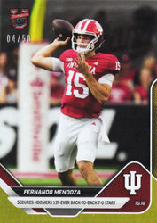 2025 Topps Bowman U Now Fernando Mendoza #33 Gold Foil /50 Indiana Hoosiers Rookie RC Football Card (ONLINE ORDER ONLY)