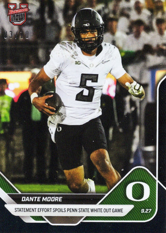 2025 Topps Bowman U Now Dante Moore #21 Black Foil /10 Oregon Ducks Rookie RC Football Card (ONLINE ORDER ONLY)