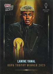 2025 Topps Now Lamine Yamal #006 Kopa Trophy Winner Gold Foil /50 Soccer Card (ONLINE ORDER ONLY)