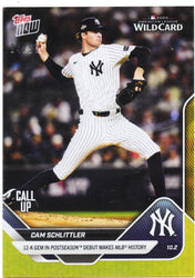 2025 Topps Now Cam Schlitter #817 Gold Foil /50 New York Yankees Rookie RC Baseball Card (ONLINE ORDER ONLY)