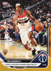 2025 Topps Now Tre Johnson #14 Orange Foil /25 Washington Wizards Rookie RC Basketball Card (ONLINE ORDER ONLY)