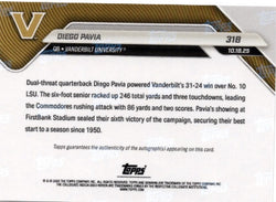 2025 Topps Bowman U Now Diego Pavia #31B Red Auto /5 Vanderbilt Commodores Rookie RC Football Card (ONLINE ORDER ONLY)