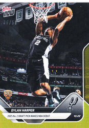 2025 Topps Now Dylan Harper #7 Gold Foil /50 San Antonio Spurs Rookie RC Basketball Card (ONLINE ORDER ONLY)