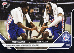2025 Topps Now VJ Edgecombe/Tyrese Maxey #32 Black Foil /10 Basketball Card (ONLINE ORDER ONLY)