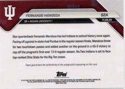 2025 Topps Bowman U Now Fernando Mendoza #52A Black Auto /10 Indiana Hoosiers Rookie RC Football Card (ONLINE ORDER ONLY)