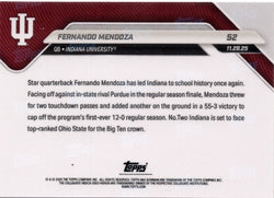 2025 Topps Bowman U Now Fernando Mendoza #52 FoilFractor 1/1 Indiana Hoosiers Rookie RC Football Card (ONLINE ORDER ONLY)