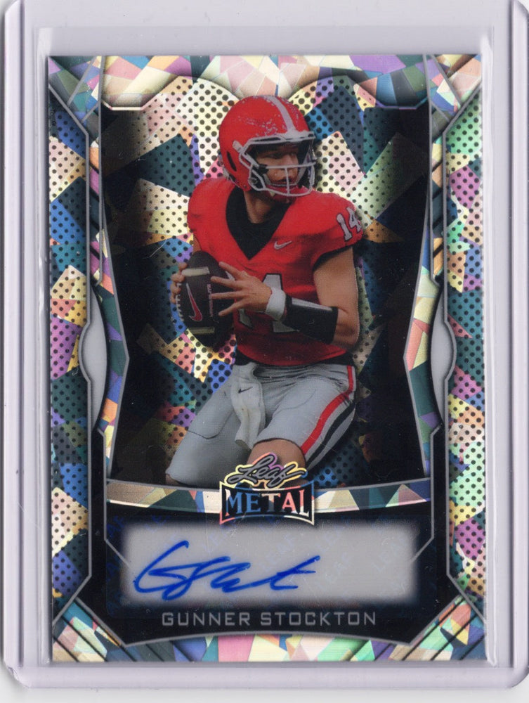 2025 Leaf Metal Gunner Stockton #MAGS1 Silver Ice Auto /49 Georgia Bulldogs Rookie RC Football Card (ONLINE ORDER ONLY)